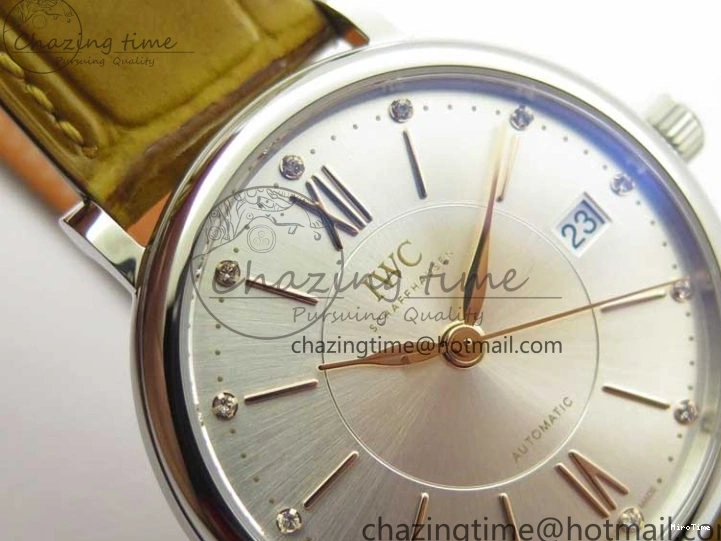 MIROTIME 0515 Durable Portofino 37mm SS V7F 1:1 Best Edition White Dial on Light Brown Leather Strap A 7092